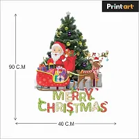 Printaart Christmas Decoration Santa Claus Xmas Tree Beautiful for Bedroom Kids Room (PVC Vinyl 50 cm x 40 cm)-thumb1