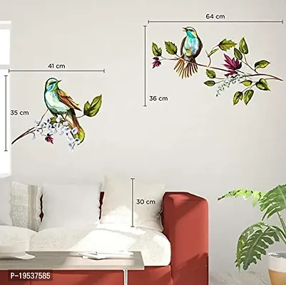 Printaart Vinyl Wall-Ons Singing Nightingales Decal DIY Removable Peel and Stick UV Printed Wall Sticker for Home Decor - (H 2 ft x W 1.4 ft Multicolour)-thumb3