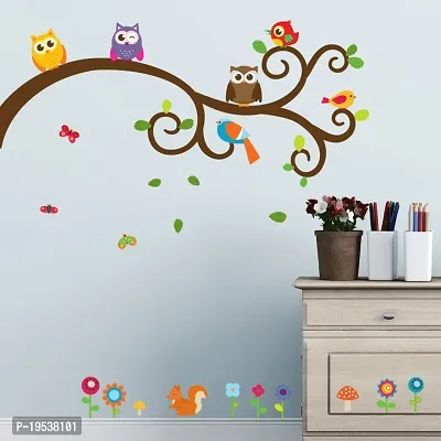 Printaart 7260 StickersKart Wall Stickers Baby Room Birds and Flowers Decor (Wall Covering Area: 75cm x 80cm(Multicolor)-thumb2