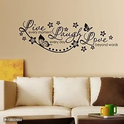 Printaart Live Laugh and Love Family Wall Sticker (PVC Vinyl 45 cm x 30 cm Black) (6415)-thumb0