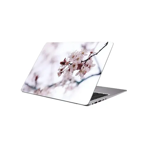 Printaart Laptop Blossom White Flower Sticker 17 Inch