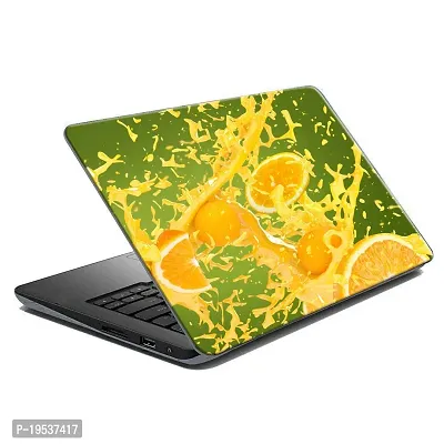 Printaart Orange Splash Wallpaper Sticker Decals Vinyl for Laptop Skin PVC Vinyl Laptop Decal 17 Inch