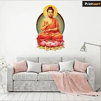 Printaart Creative 3D Animated Lord Buddha Wall Sticker for Kids for Living Bed Room Office Space PVC Vinyl (65 cm x 50 cm)-thumb2