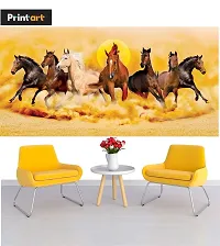 Printaart Inpirational Home Vastu 7 Running Horses Poster for Living Bed Room Office Space PVC Vinyl (Size - 16 X 32 Inches/ 40 cm X 80 cm)-thumb2