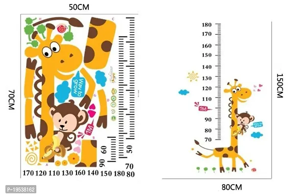 Printaart StickersKart PVC Vinyl Wall Stickers Kids Giraffe Height Chart Removable Large Vinyl (Multi-Colour)-thumb3