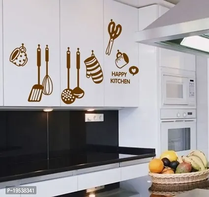 Printaart PVC Vinyl Kitchen Art Wall Stickers 60 cm x 45 cm Brown-thumb3