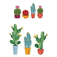 Printaart Wall-Ons Colourful Cacti Decal DIY Removable Peel and Stick UV Printed Wall Sticker - Covers H 2 ft x W 1.4 ft Home Decor-thumb2