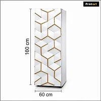 Printaart 3D White Line Fridge Sticker Wallpaper Warp Skin Decals Large Vinyl 160 x 60 cm-thumb1