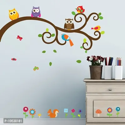 Printaart 7260 StickersKart Wall Stickers Baby Room Birds and Flowers Decor (Wall Covering Area: 75cm x 80cm(Multicolor)