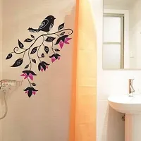 Printaart Big Size Sparrow Wall Sticker (PVC Vinyl 60 cm x 45 cm Black)-thumb1