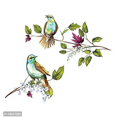 Printaart Vinyl Wall-Ons Singing Nightingales Decal DIY Removable Peel and Stick UV Printed Wall Sticker for Home Decor - (H 2 ft x W 1.4 ft Multicolour)-thumb2