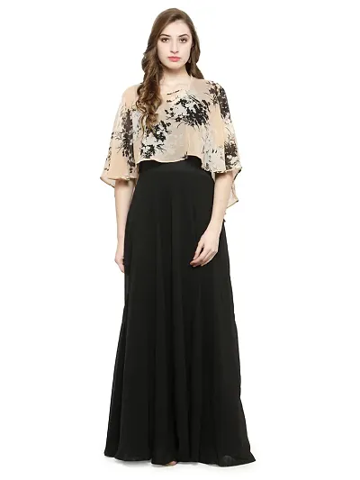 Solid Poly Georgette Casual Women's Dress