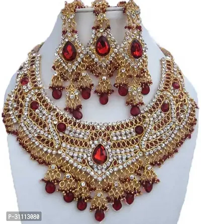 Gold Plated Alloy Zircon Bridal Set-thumb0