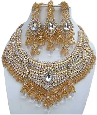 Gold Plated Alloy Zircon Bridal Set-thumb1