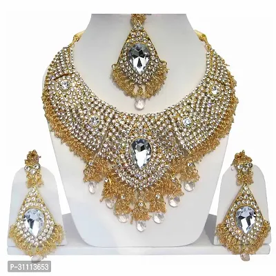 Gold Plated Alloy Zircon Bridal Set