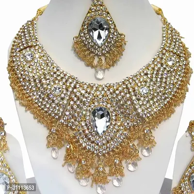 Gold Plated Alloy Zircon Bridal Set-thumb2