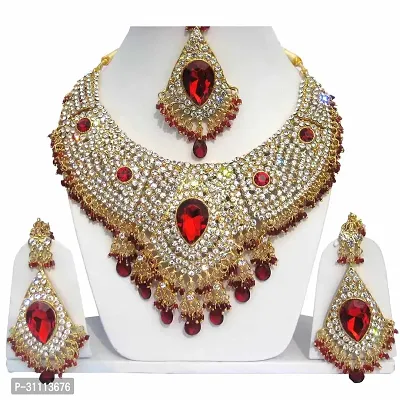 Gold Plated Alloy Zircon Bridal Set-thumb0