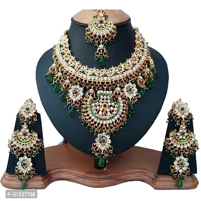 Wedding Necklace Earrings Tikka Jewelry Set