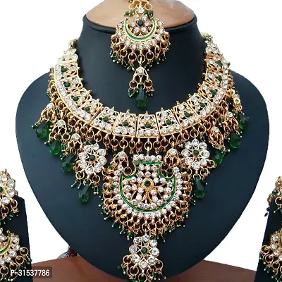 Wedding Necklace Earrings Tikka Jewelry Set-thumb2