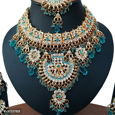 Wedding Necklace Earrings Tikka Jewelry Set-thumb2