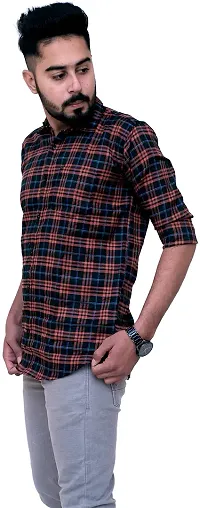 REBANTA Mens Casual Shirt Checks/Plaids Shirt Office Wear-thumb3
