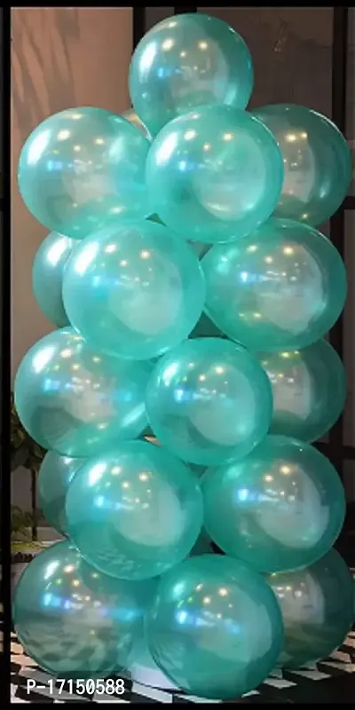 New S.S Creation Solid Premium Metallic Balloon (50 Pcs) For Birthday and party Balloon (Green, Pack of 1)