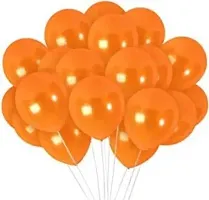 New S.S Creation Solid Premium Latex Balloons Solid Color 100 Pcs Balloon (Blue, Orange Pack of 100)-thumb1