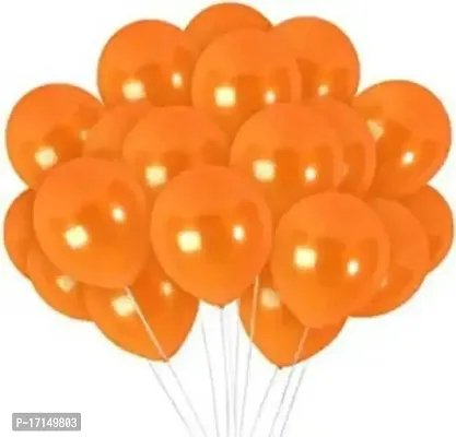 New S.S Creation Solid Premium Latex Balloons Solid Color 100 Pcs Balloon (Blue, Orange Pack of 100)-thumb2