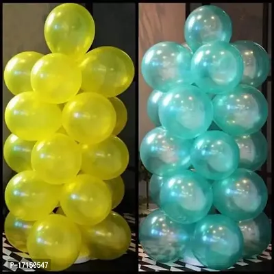 New S.S Creation Solid Premium Latex Balloons Solid Color 200 Pcs Balloon (Yellow, Green Pack of 200)