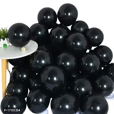 New S.S Creation Solid Premium Metallic Balloon (50+50=100 Pcs) For Birthday and party Balloon(Black, Pack of 2)