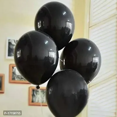 New S.S Creation Solid Premium Latex Balloons Solid Color 100 Pcs Ballonon Balloon (Black, Pack of 100)-thumb3