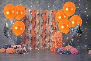 New S.S Creation Solid Premium Latex Balloons Solid Color 200 Pcs Balloon (Blue, Orange Pack of 200)-thumb2