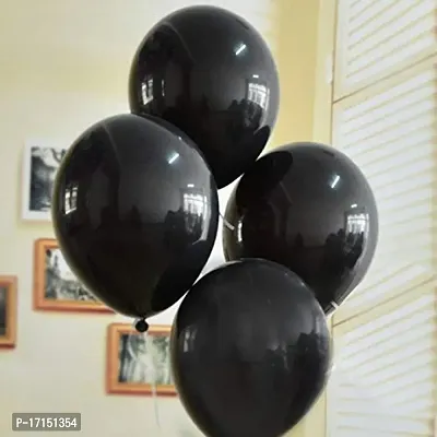 New S.S Creation Solid Premium Metallic Balloon (50+50=100 Pcs) For Birthday and party Balloon(Black, Pack of 2)-thumb3