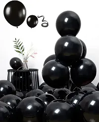 New S.S Creation Solid Premium Metallic Balloon (50+50=100 Pcs) For Birthday and party Balloon(Black, Pack of 2)-thumb1