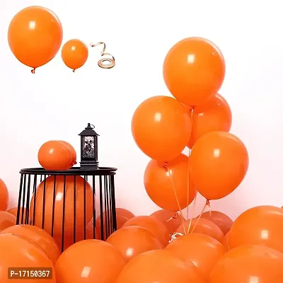 New S.S Creation Solid Premium Metallic Balloon (50+50+50=150 Pcs) For Birthday and party Balloon(Orange, Pack of 3)-thumb2