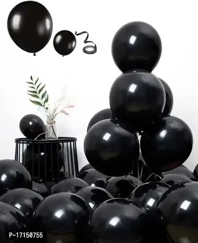 New S.S Creation Solid Premium Latex Balloons Solid Color 100 Pcs Ballonon Balloon (Black, Pack of 100)