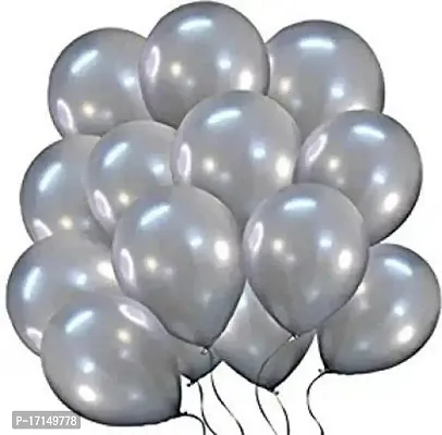 New S.S Creation Solid Premium Latex Balloons Solid Color 100 Pcs Balloon (Grey, Orange Pack of 100)-thumb2