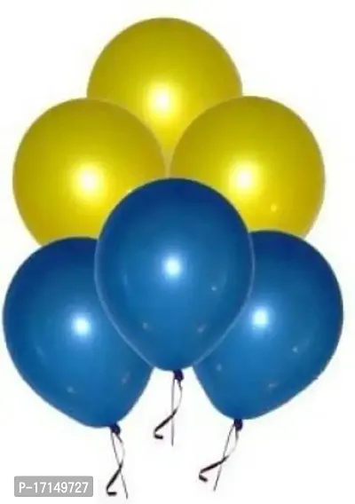 New S.S Creation Solid Premium Latex Balloons Solid Color 100 Pcs Balloon (Blue, Yellow Pack of 100)