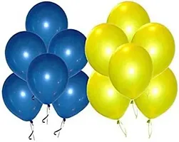 New S.S Creation Solid Premium Latex Balloons Solid Color 100 Pcs Balloon (Blue, Yellow Pack of 100)-thumb1