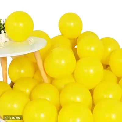 New S.S Creation Solid Premium Metallic Balloon (50 Pcs) For Birthday and party Balloon (Yellow, Pack of 1)