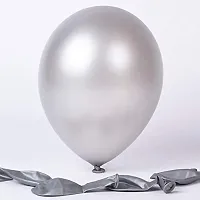 New S.S Creation Solid Premium Metallic Balloon (50 Pcs) For Birthday and party Balloon (Grey, Pack of 1)-thumb2