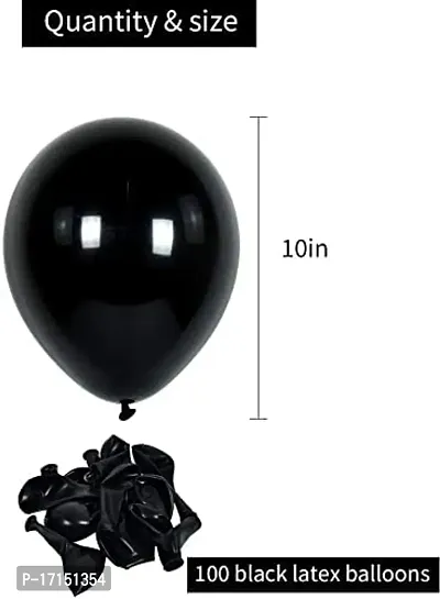 New S.S Creation Solid Premium Metallic Balloon (50+50=100 Pcs) For Birthday and party Balloon(Black, Pack of 2)-thumb4