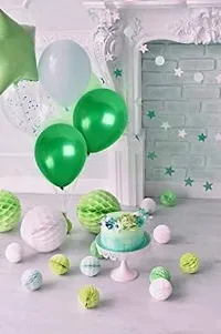 New S.S Creation Solid Premium Latex Balloons Solid Color 200 Pcs Balloon (Green, White Pack of 200)-thumb1