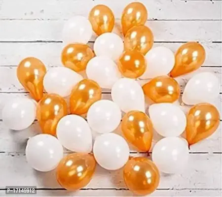 New S.S Creation Solid Premium Latex Balloons Solid Color 100 Pcs Balloon (Orange, White Pack of 100)