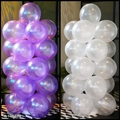 New S.S Creation Solid Premium Latex Balloons Solid Color 200 Pcs Balloon (Purple, White Pack of 200)