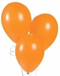 New S.S Creation Solid Premium Latex Balloons Solid Color 100 Pcs Balloon (Orange, White Pack of 100)-thumb1