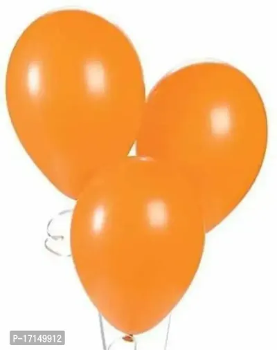 New S.S Creation Solid Premium Latex Balloons Solid Color 100 Pcs Balloon (Orange, White Pack of 100)-thumb2