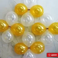 New S.S Creation Solid Premium Latex Balloons Solid Color 200 Pcs Balloon (Gold, White vPack of 200)-thumb3