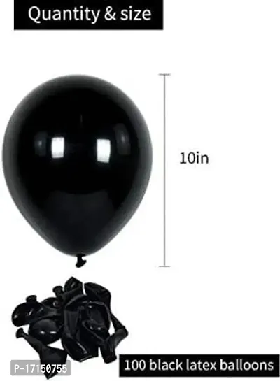 New S.S Creation Solid Premium Latex Balloons Solid Color 100 Pcs Ballonon Balloon (Black, Pack of 100)-thumb5