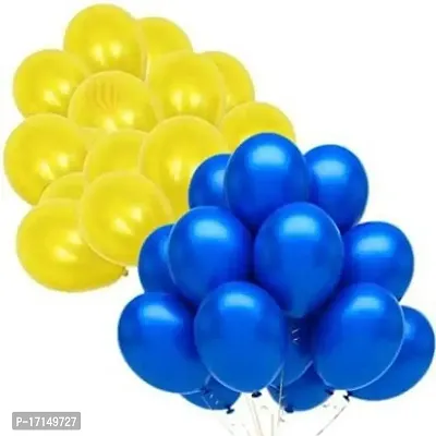 New S.S Creation Solid Premium Latex Balloons Solid Color 100 Pcs Balloon (Blue, Yellow Pack of 100)-thumb5